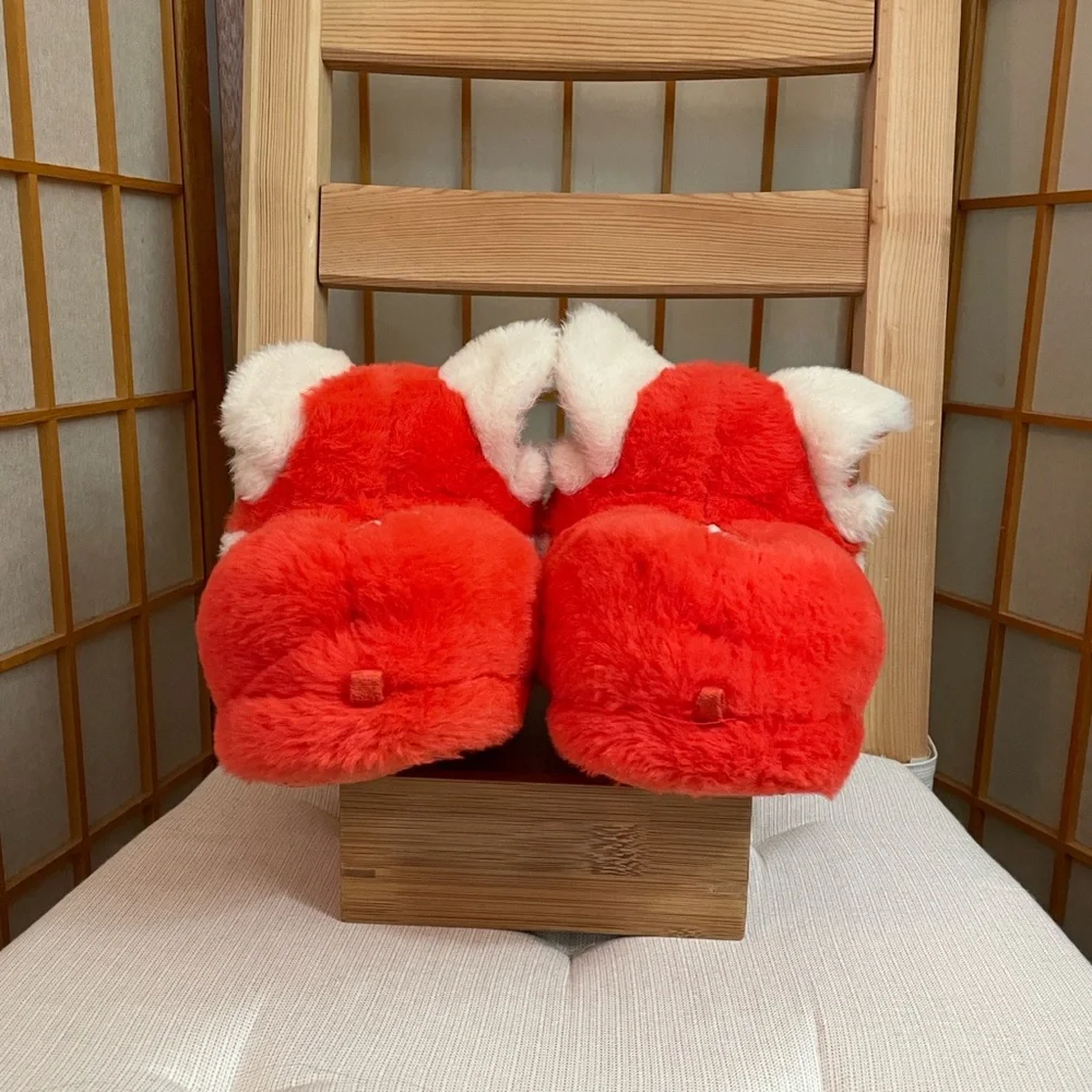 Disney Official Turning Red Plush Red Panda Slippers Kids Toddler 11